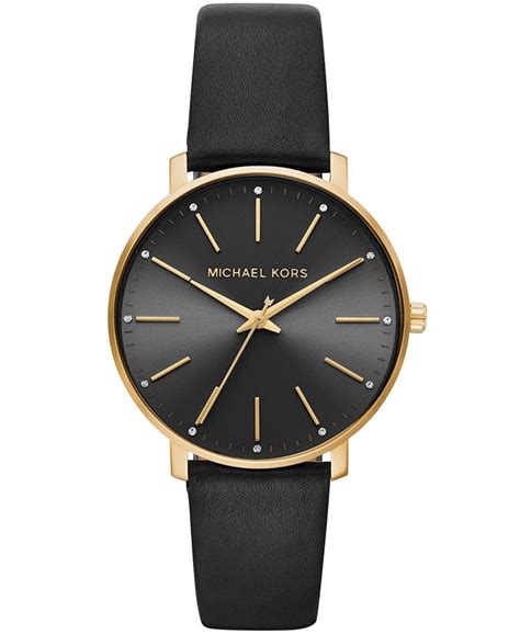 mk 2843 michael kors watch mini pyper black leather|michael kors pyper.